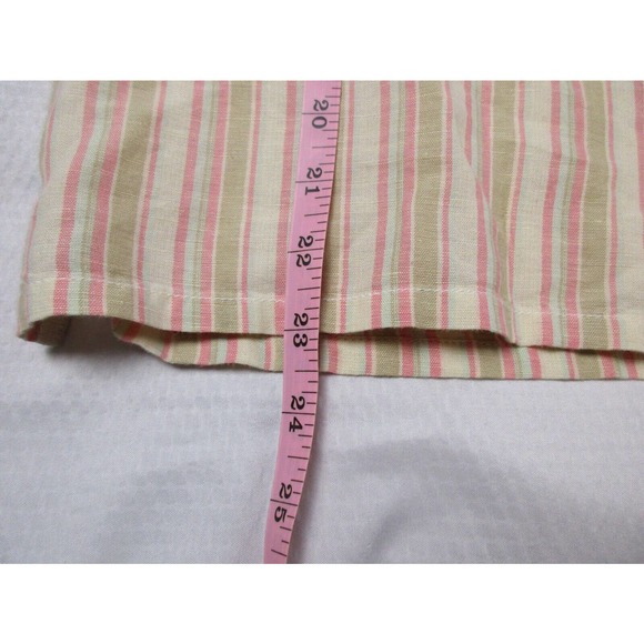 Mollusk California Top Medium M Women's Cotton Linen Blend Striped Button Down - Picture 7 of 9